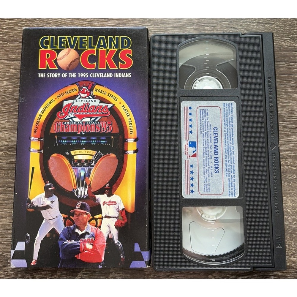 90s Vintage Cleveland ROCKS! Indians MLB Baseball VHS World Series Playoff Team
